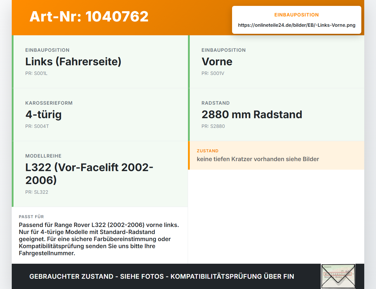 Land Range Rover III L322 02-06 Türleiste Beplankung  Links Vorne Aussen Land Range Rover III L322 02-06 02.08.2002... Vorschau 3
