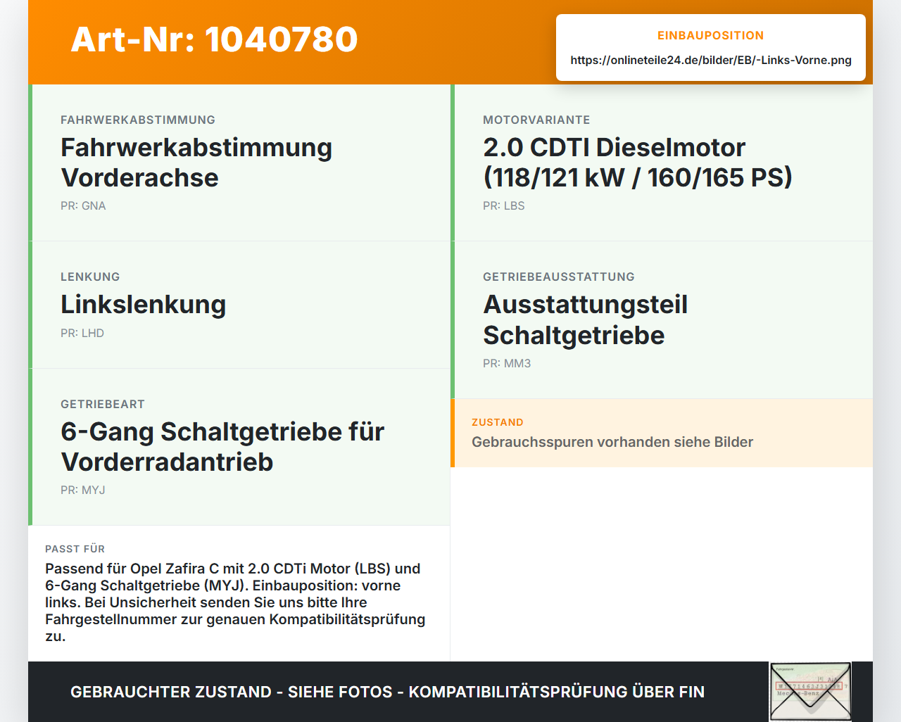 Opel Zafira C 11-16 CDTi 2,0 121KW Motorlager Motorhalter Links Vorne Opel Zafira C 11-16 16.10.2014 13248544 gebraucht Vorschau 3