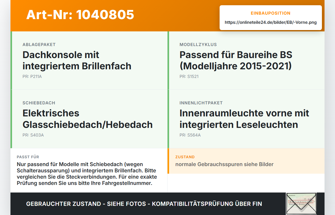 Subaru Outback V BS 15-21 Innenleuchte Innenraumleuchte Vorne Brillenfach Subaru Outback V BS 15-21 19.03.20154... Vorschau 3