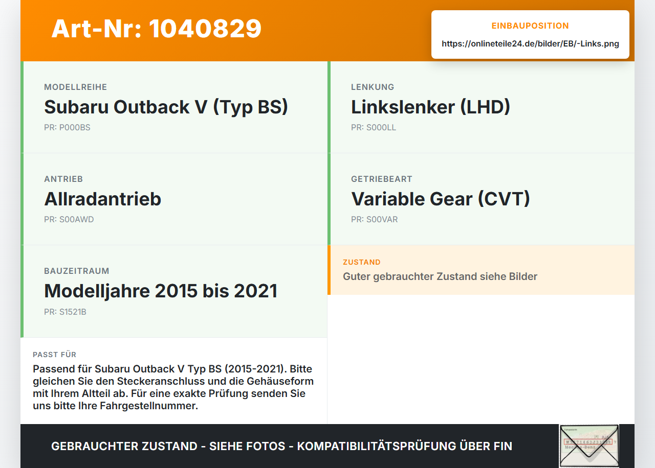 Subaru Outback V BS 15-21 Warnblinkschalter Schalter Subaru Outback V BS 15-21 19.03.20154 gebraucht Vorschau 3