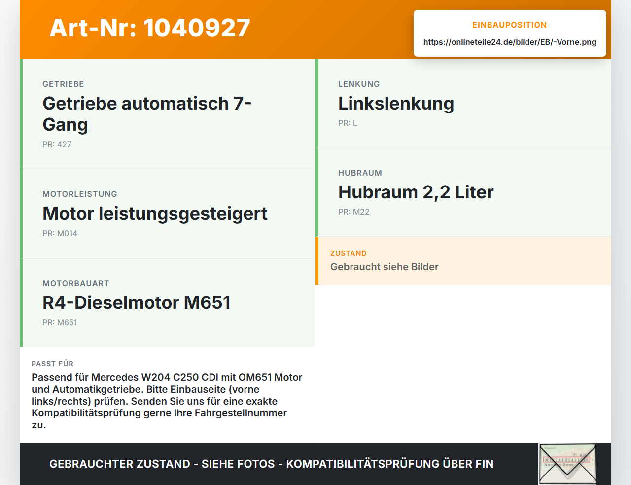 Mercedes W204 S204 C250 07-14 CDI 2,2 150KW Motorlager Motorhalter Vorne Mercedes W204 S204 C250 07-14 29.08.2013... Vorschau 3