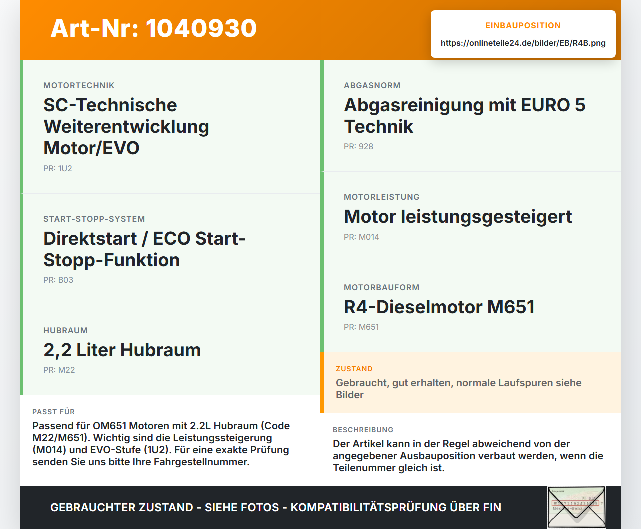 Mercedes W204 S204 C250 07-14 CDI 2,2 150KW 651911 Kolben mit Pleuel Pos B 1-3 Rechts Mercedes W204 S204 C250 07-14... Vorschau 3