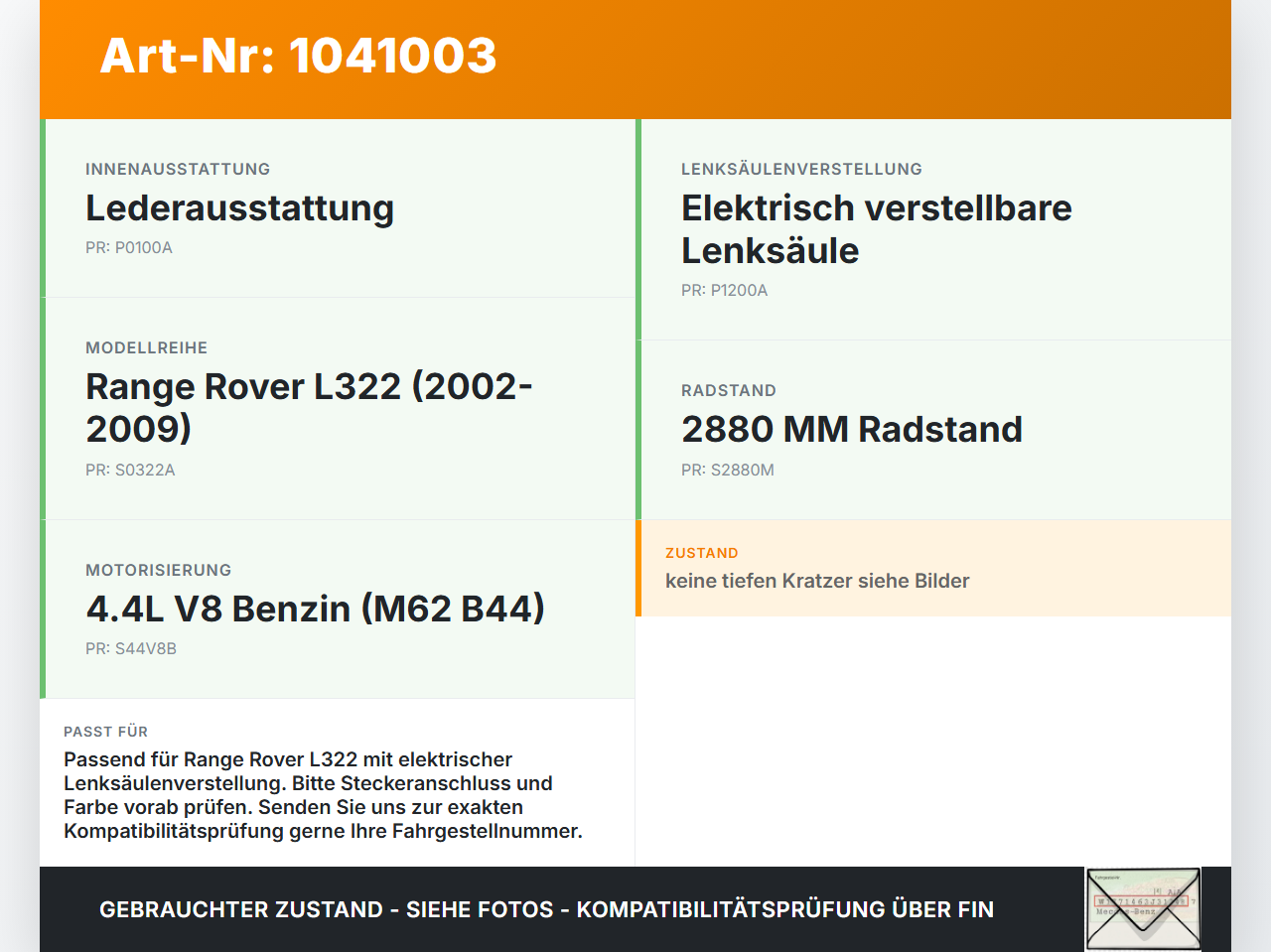 Land Range Rover III L322 02-06 Schalter Lenksäulenverstellung Lenkradhöhenverstellung Land Range Rover III L322... Vorschau 3