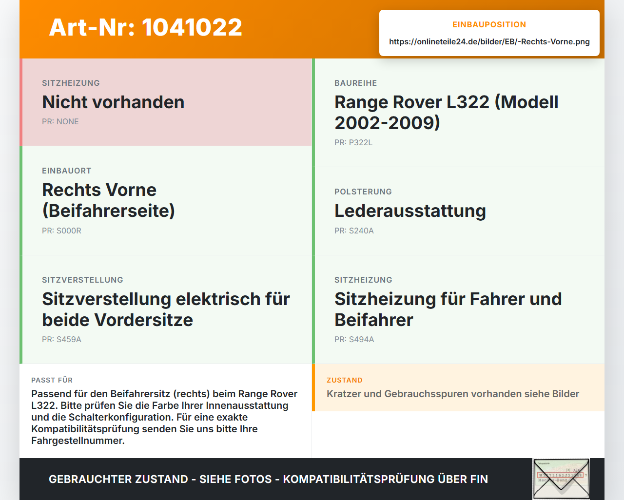 Land Range Rover III L322 02-06 Blende Innen Auflage Applikation für Beifahrer- Sitz Rechts Vorne Land Range Rover... Vorschau 3