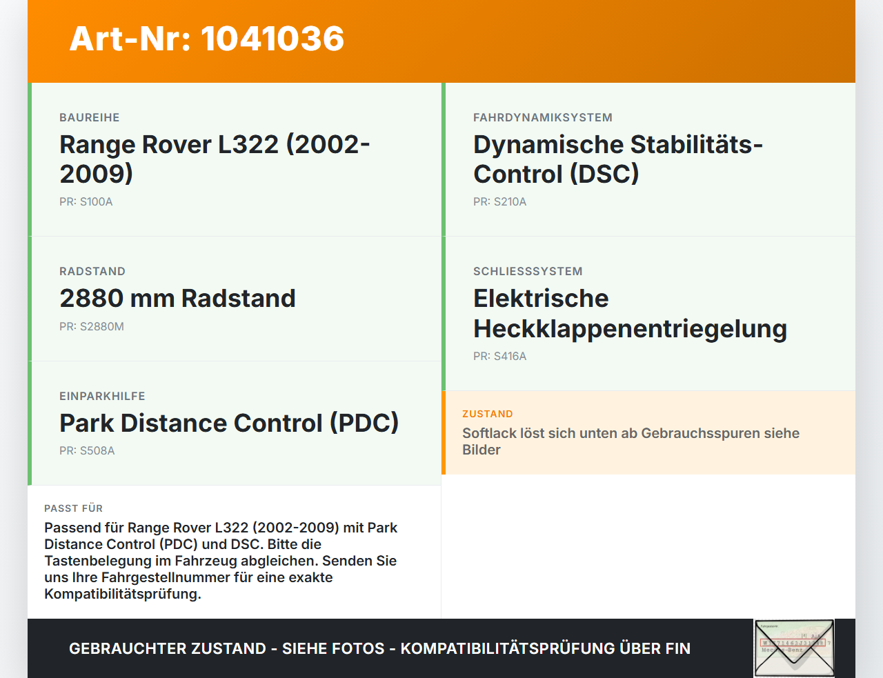 Land Range Rover III L322 02-06 Bedienteil Bedienelement für DSC Schalter Öffner Heckklappe PDC Off Land Range... Vorschau 3