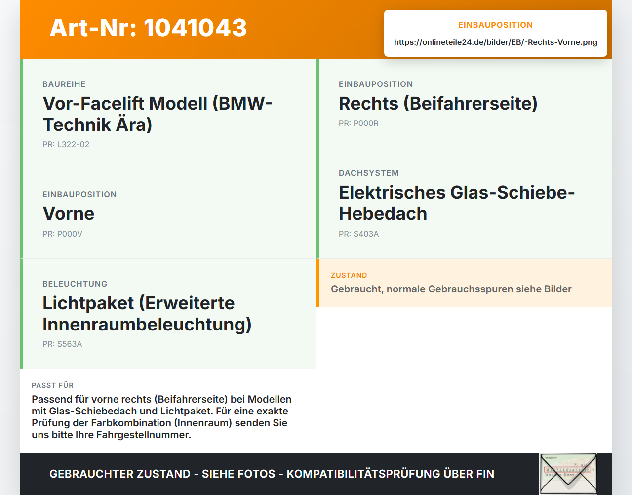 Land Range Rover III L322 02-06 Innenleuchte Innenraumleuchte Rechts Vorne Land Range Rover III L322 02-06... Vorschau 3