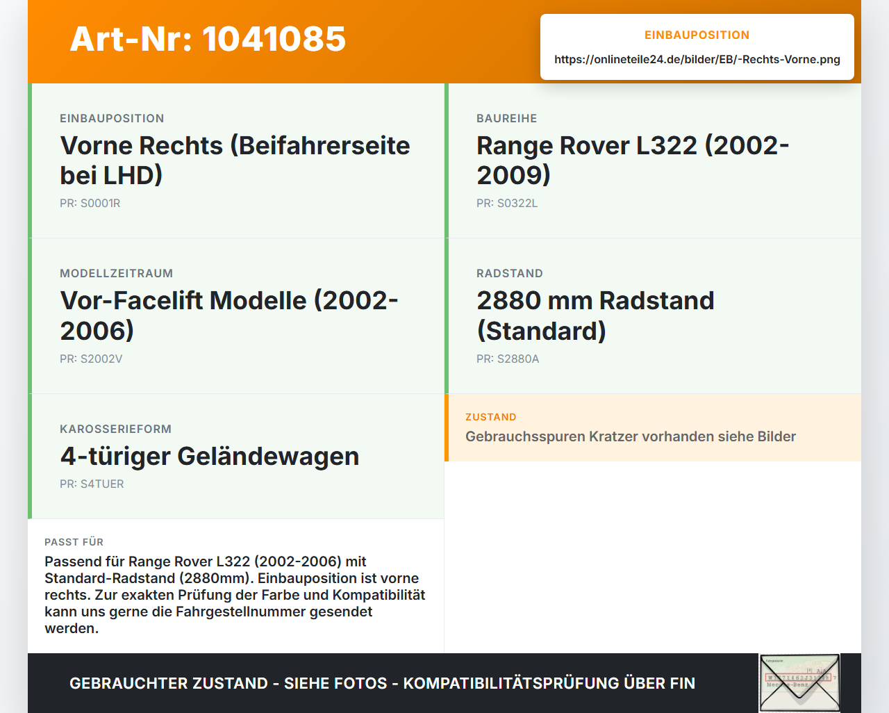 Land Range Rover III L322 02-06 Einstiegsleiste Rechts Vorne Land Range Rover III L322 02-06 02.08.2002 gebraucht Vorschau 3