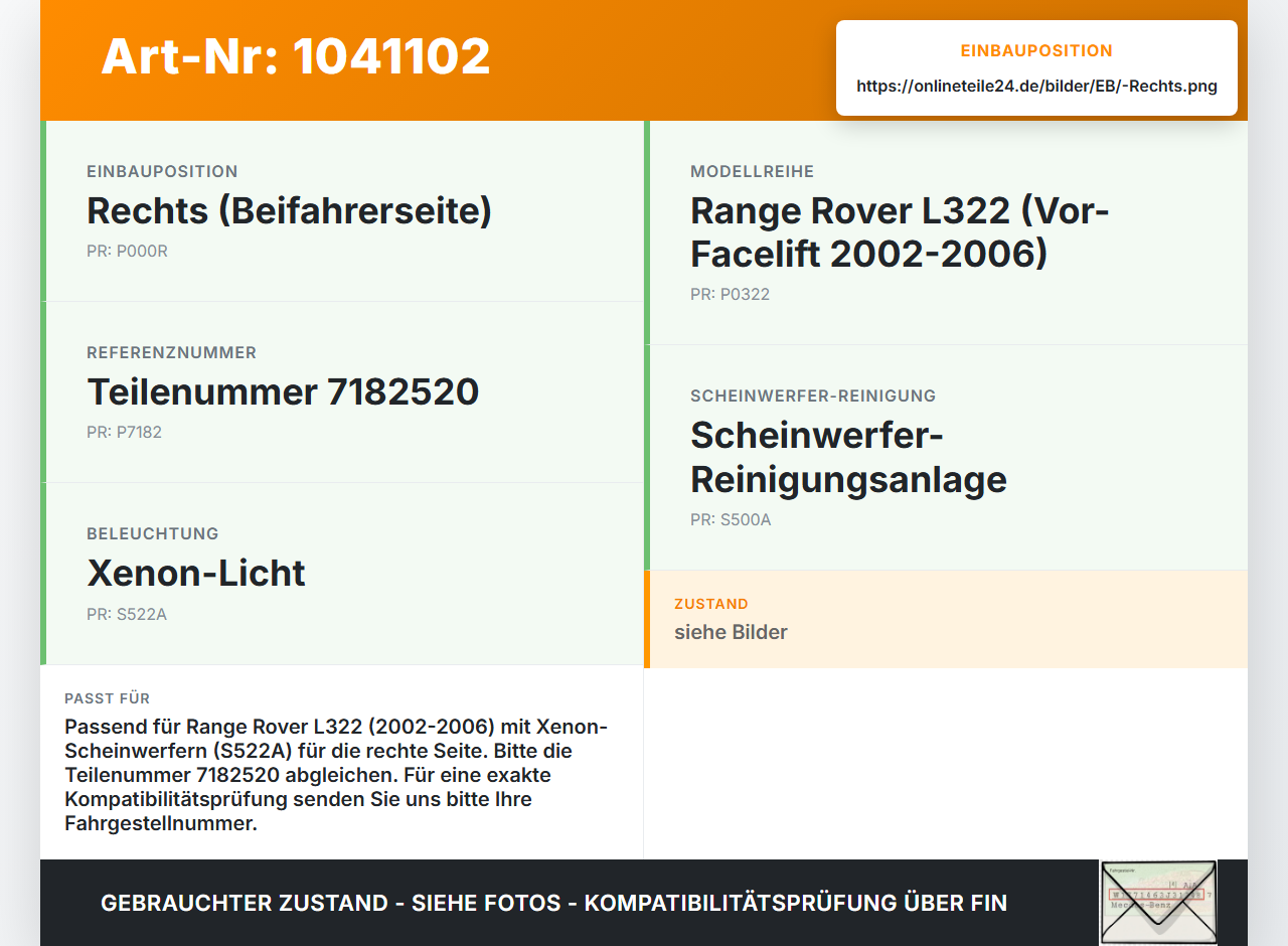 Land Range Rover III L322 02-06 Xenon Vorschaltgerät Rechts Land Range Rover III L322 02-06 02.08.2002 1307329074... Vorschau 3