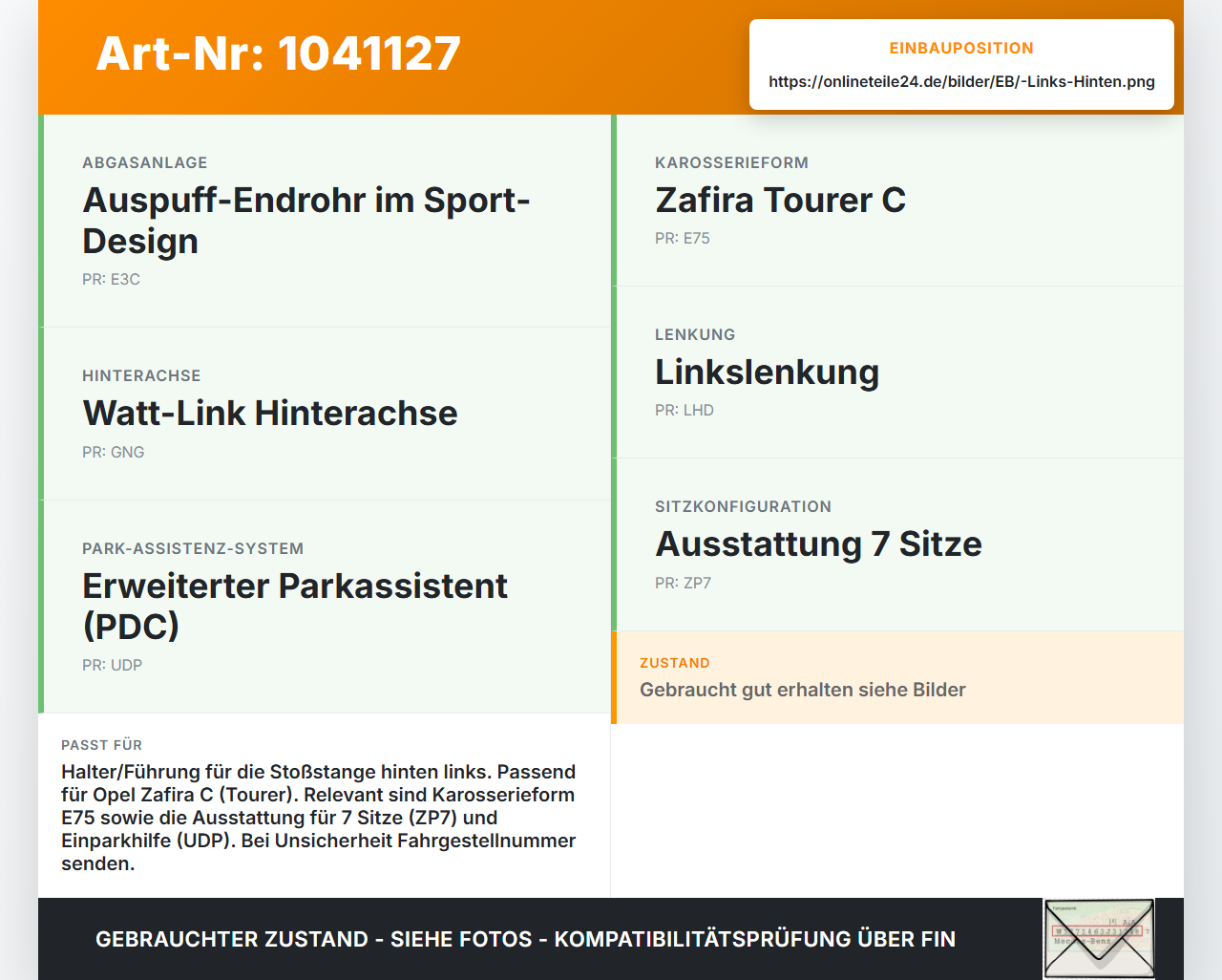 Opel Zafira C 11-16 Halter Träger Aufnahme Führung für Stoßstange Links Hinten Opel Zafira C 11-16 16.10.2014... Vorschau 3