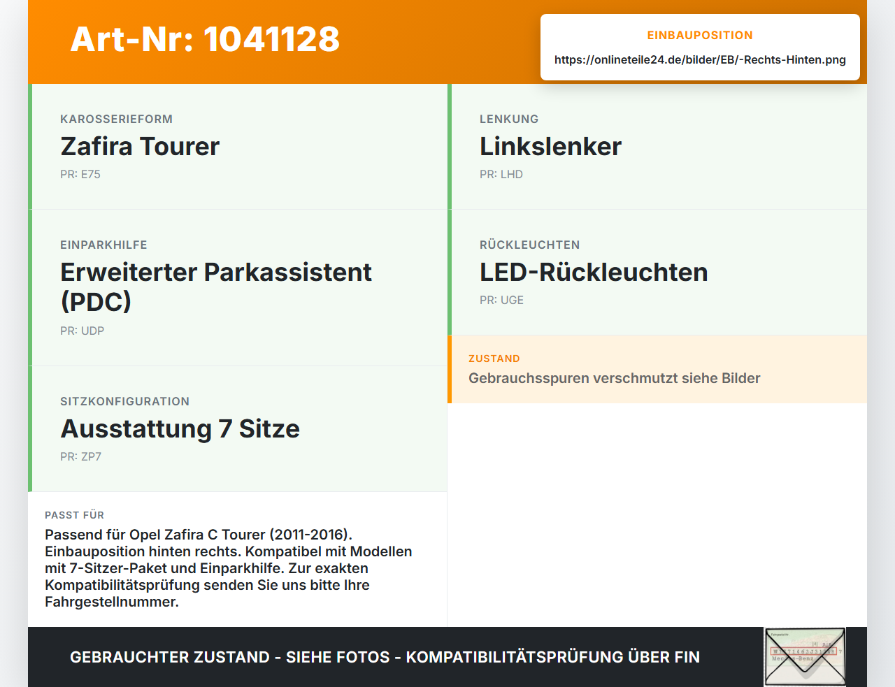 Opel Zafira C 11-16 Halter Träger Aufnahme Führung für Stoßstange Rechts Hinten Opel Zafira C 11-16 16.10.2014... Vorschau 3