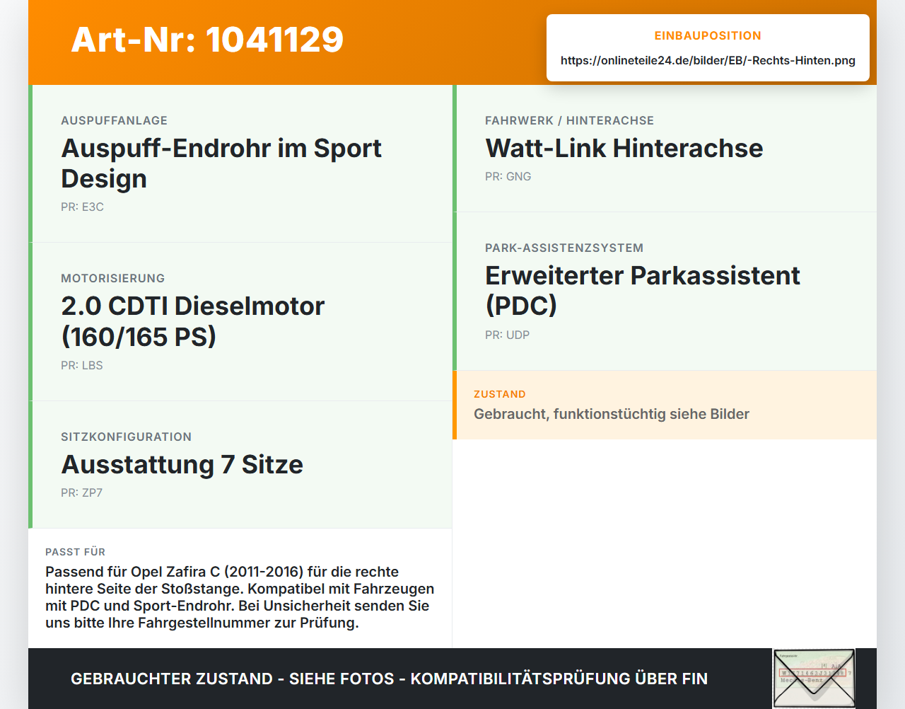 Opel Zafira C 11-16 Halter Träger Aufnahme Führung für Stoßstange Rechts Hinten Opel Zafira C 11-16 16.10.2014... Vorschau 3