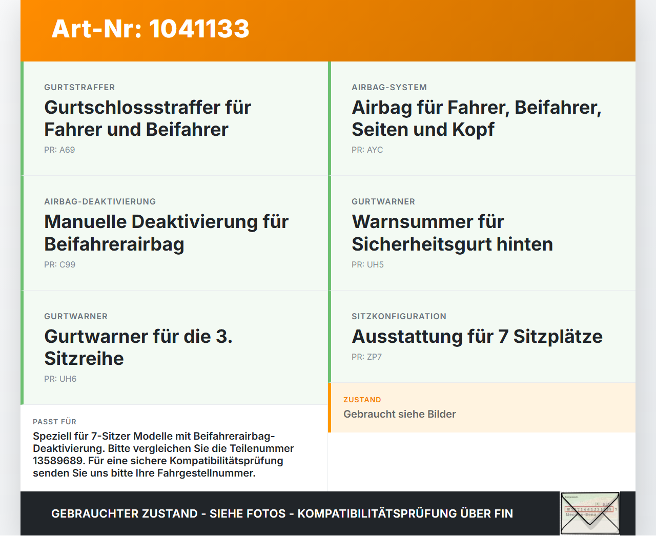 Opel Zafira C 11-16 Airbag Steuergerät Airbagsteuergerät Opel Zafira C 11-16 16.10.2014 13589689 775799950 gebraucht Vorschau 3