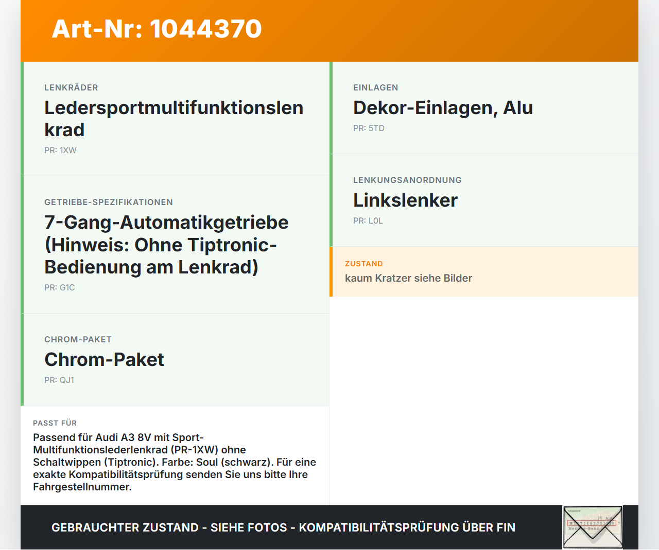 Audi A3 8V 8VS 16-20 Blende Innen Auflage Applikation für Lenkrad Zierrahmen Audi A3 8V 8VS 16-20 18.12.2019... Vorschau 3