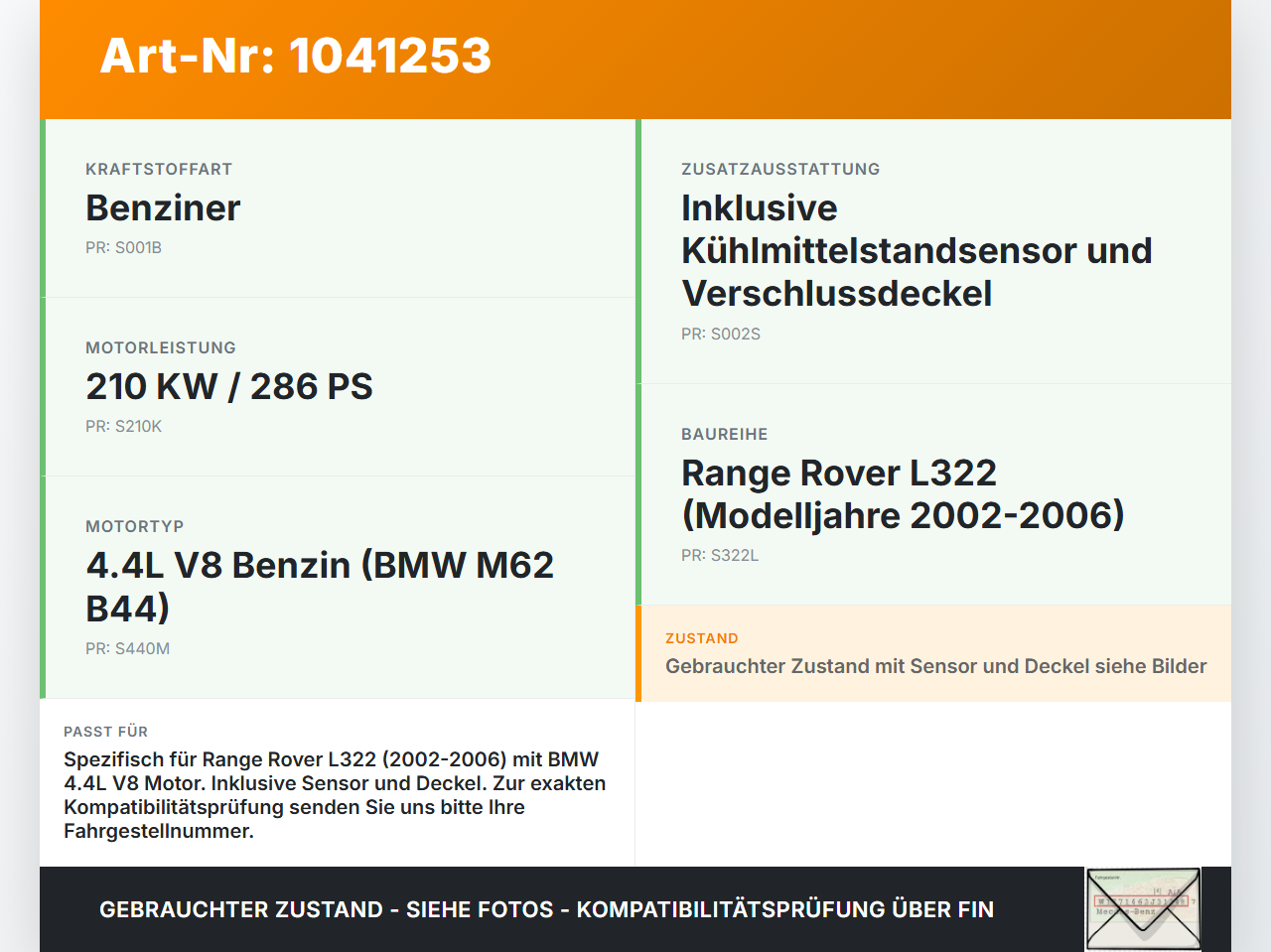 Land Range Rover III L322 02-06 4,4 210KW Ausgleichsbehälter für Kühlmittel Land Range Rover III L322 02-06... Vorschau 3