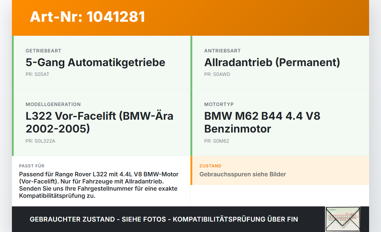 Land Range Rover III L322 02-06 4,4 210KW Steuergerät für Verteilergetriebe Land Range Rover III L322 02-06... Vorschau 3