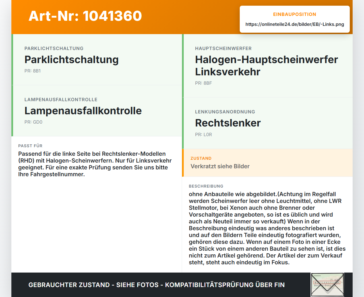 VW Crafter 2E 35 11-16 RHD Scheinwerfer mit Stellmotor LWR Links VW Crafter 2E 35 11-16 07.10.2016 2E1941015... Vorschau 3