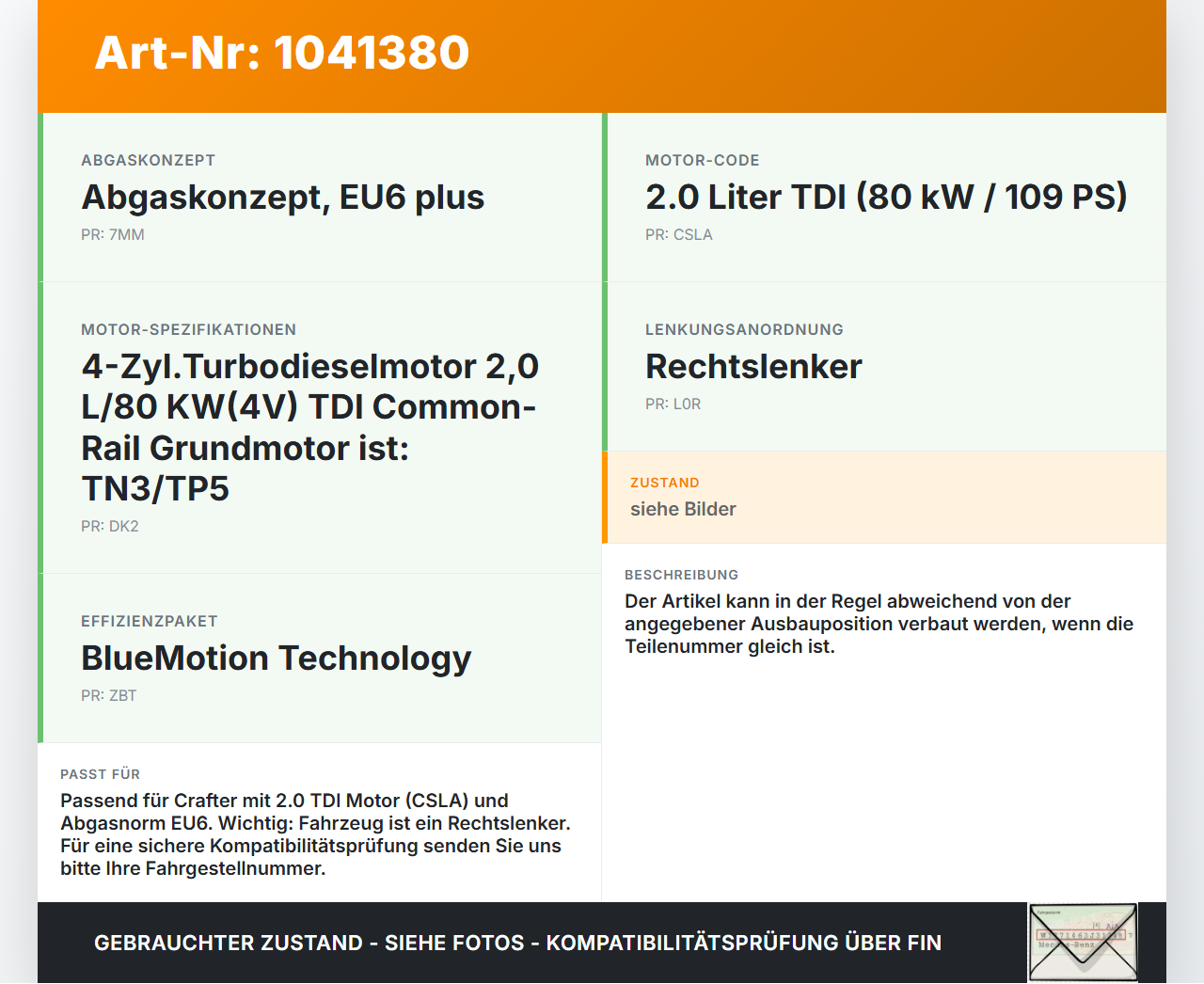 VW Crafter 2E 35 11-16 TDI 2,0 80KW Ansaugrohr Ladeluftschlauch Luftschlauch Pos.1 VW Crafter 2E 35 11-16... Vorschau 3