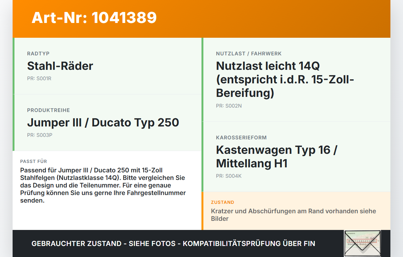 Jumper Ducato 250 06-14 eine Radkappe 1Stück  Pos.2 Jumper Ducato 250 06-14 20.04.2007 132456769012 gebraucht Vorschau 3
