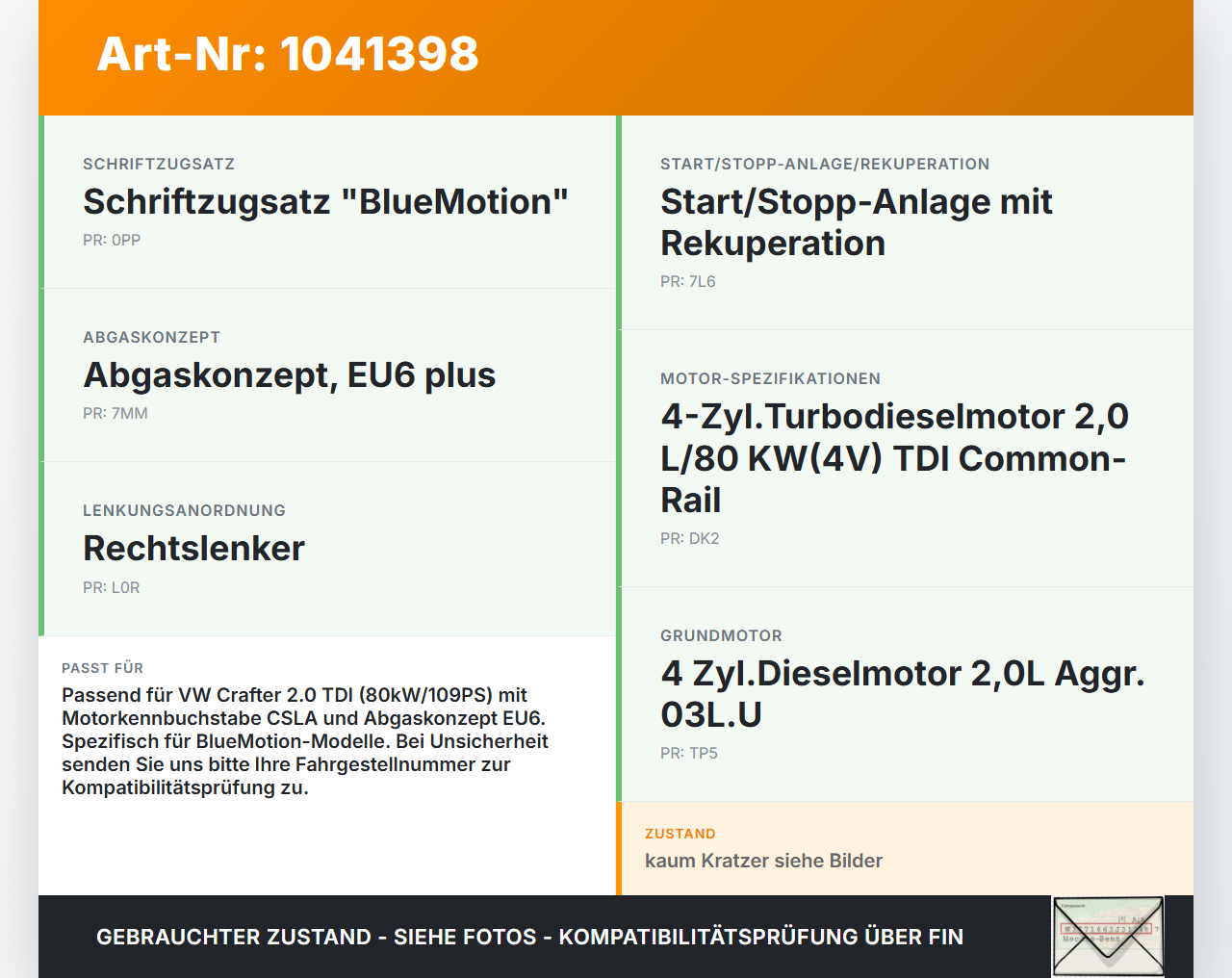 VW Crafter 2E 35 11-16 TDI 2,0 80KW CSLA Abdeckung für Motor Deckel Motorabdeckung VW Crafter 2E 35 11-16... Vorschau 3