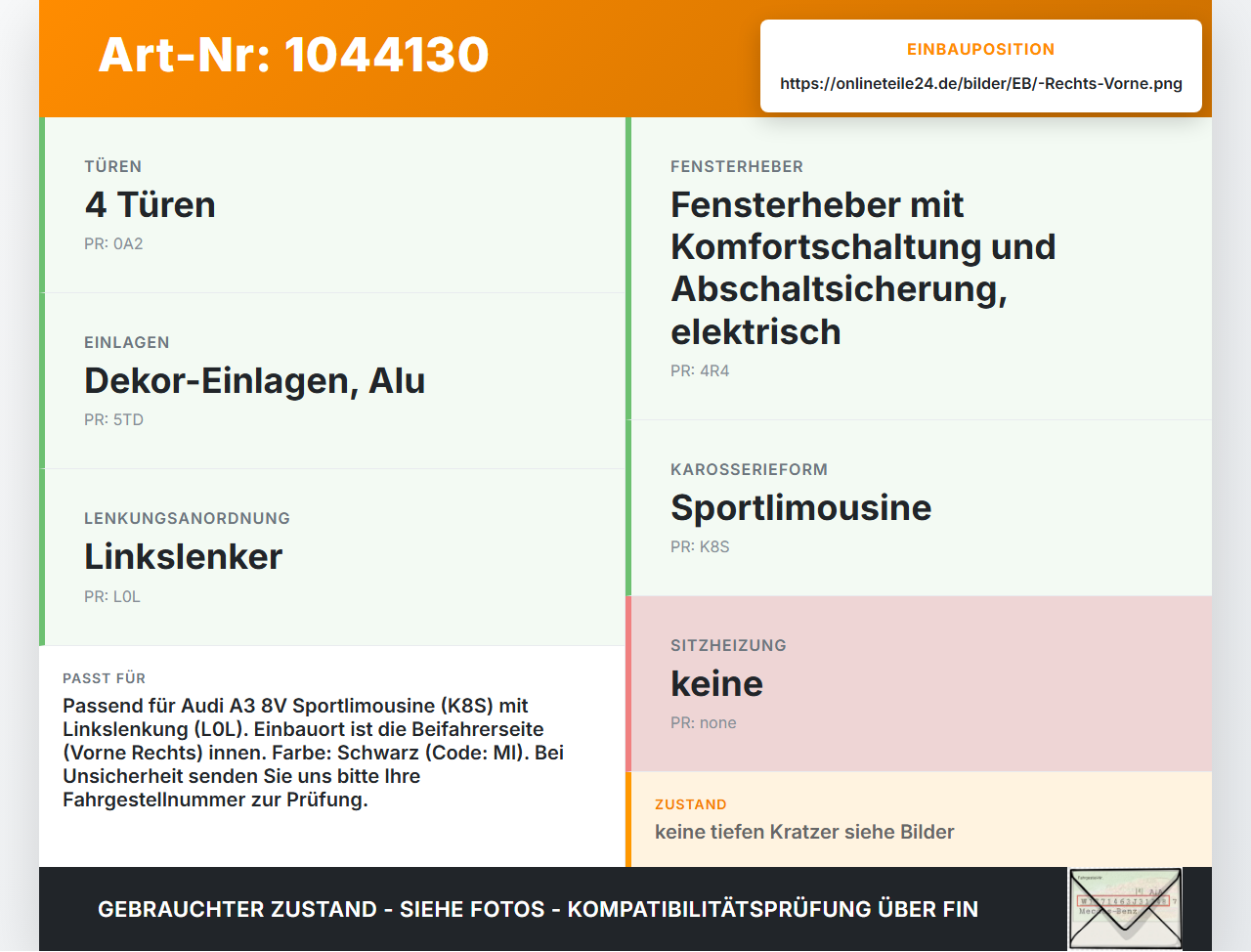 Audi A3 8V 8VS 16-20 Lim Türgriff Griffmuschel Griff Innen Rechts Vorne Audi A3 8V 8VS 16-20 18.12.2019 8V3867444... Vorschau 3