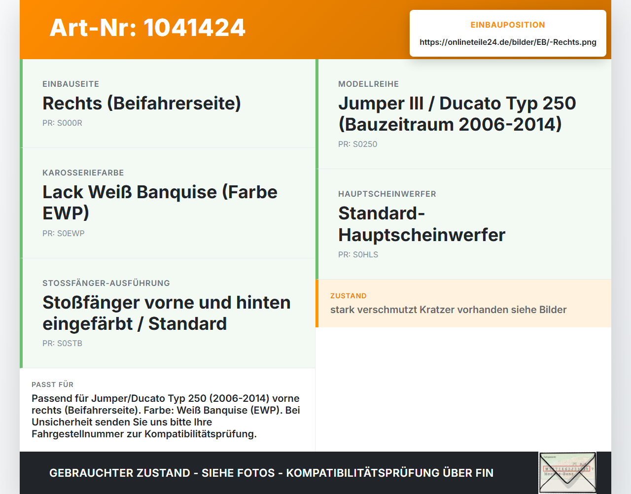 Jumper Ducato 250 06-14 Leiste Blende Frontleiste Rechts Scheinwerfer Jumper Ducato 250 06-14 20.04.2007 gebraucht Vorschau 3