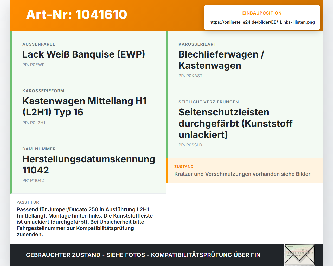 Jumper Ducato 250 06-14 Kasten Beplankung Verkleidung Hinten Links EWP Jumper Ducato 250 06-14 20.04.2007... Vorschau 3