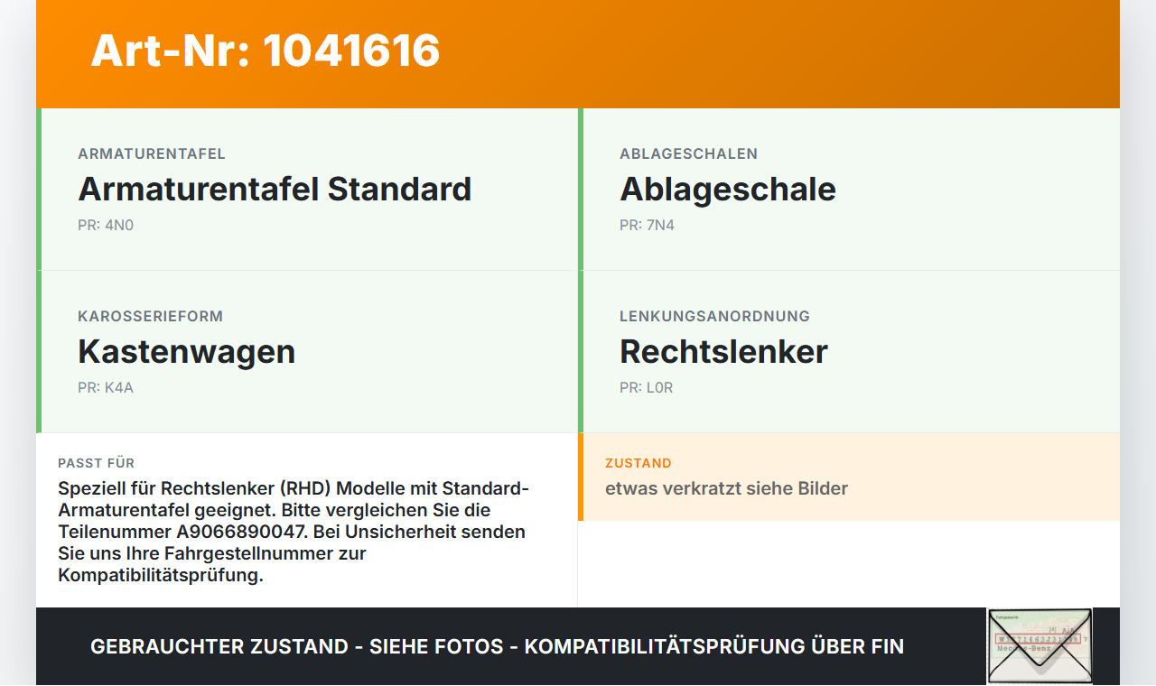 VW Crafter 2E 35 11-16 Kasten Becherhalter Getränkehalter VW Crafter 2E 35 11-16 07.10.2016 A9066890047 17687/4... Vorschau 3