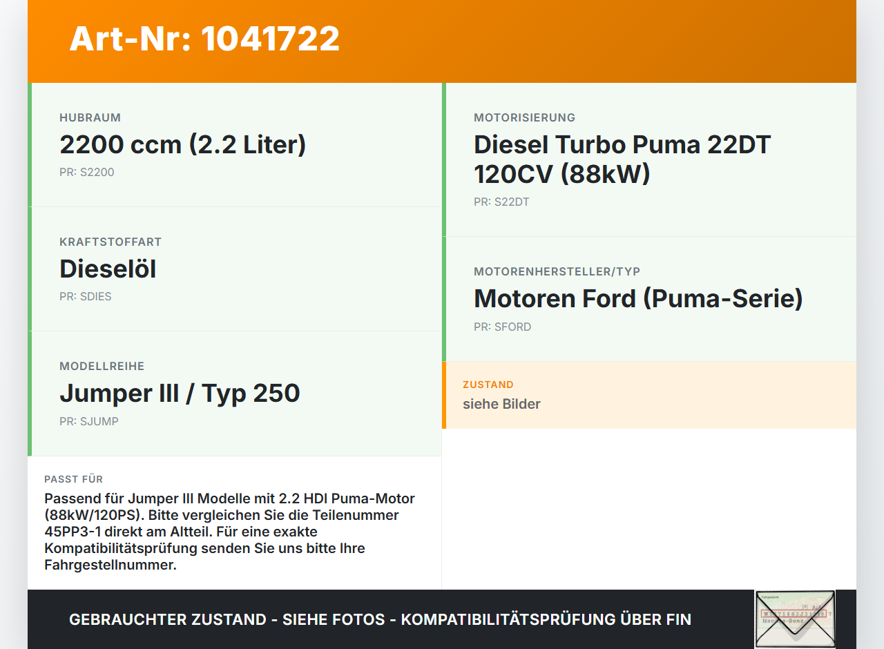 Jumper Ducato 250 06-14 HDI 2,2 88KW Railsensor Drucksensor Jumper Ducato 250 06-14 20.04.2007 45PP3-1 gebraucht Vorschau 3