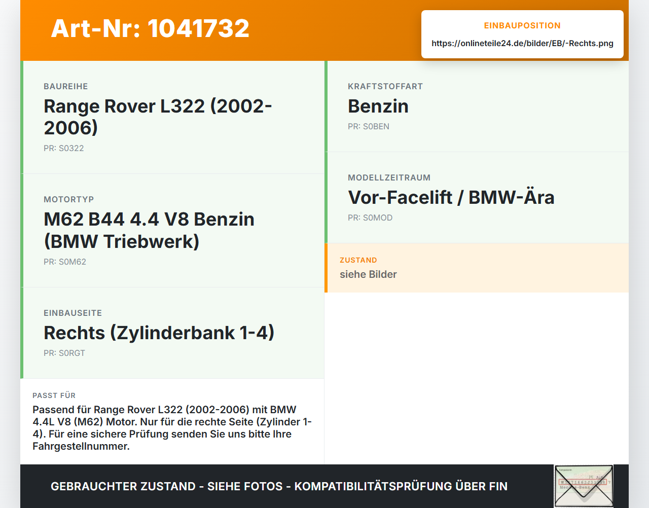 Land Range Rover III L322 02-06 4,4 210KW M62 B44 Ventildeckel Zylinderkopfhaube Rechts Land Range Rover III L322... Vorschau 3