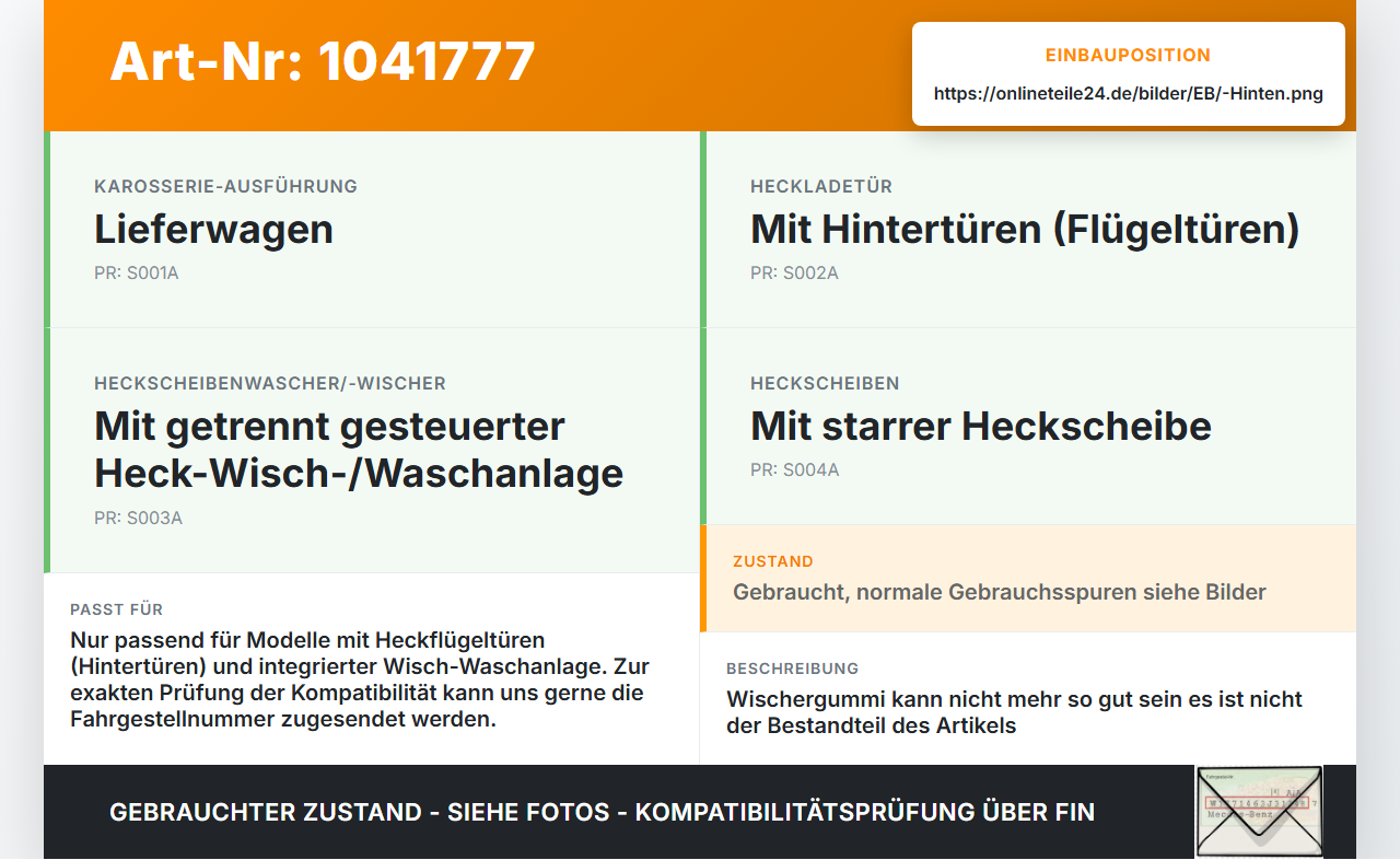 Ford Transit Courier 14-18 Kasten Heckwischer Scheibenwischer Hinten Wischarm Ford Transit Courier 14-18 04.07.2014... Vorschau 3