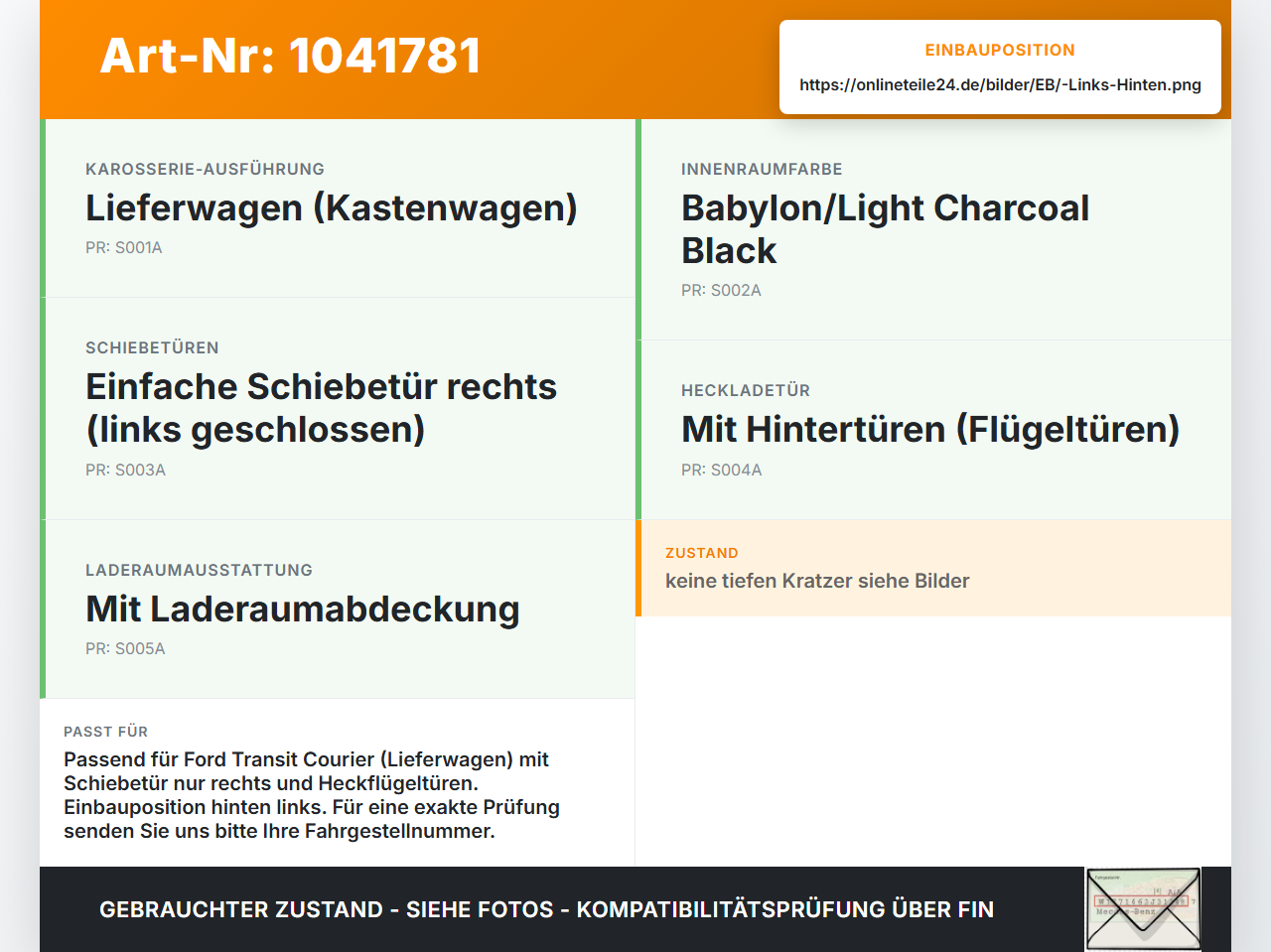 Ford Transit Courier 14-18 Blende Innen Auflage Applikation Links Hinten Ford Transit Courier 14-18 04.07.2014... Vorschau 3