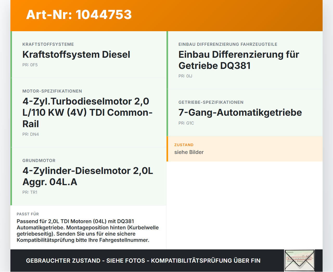 Audi A3 8V 8VS 16-20 TDI 2,0 110KW Dichtflansch und
Impulsgeberrad Audi A3 8V 8VS 16-20 18.12.2019 04L103171 gebraucht Vorschau 3