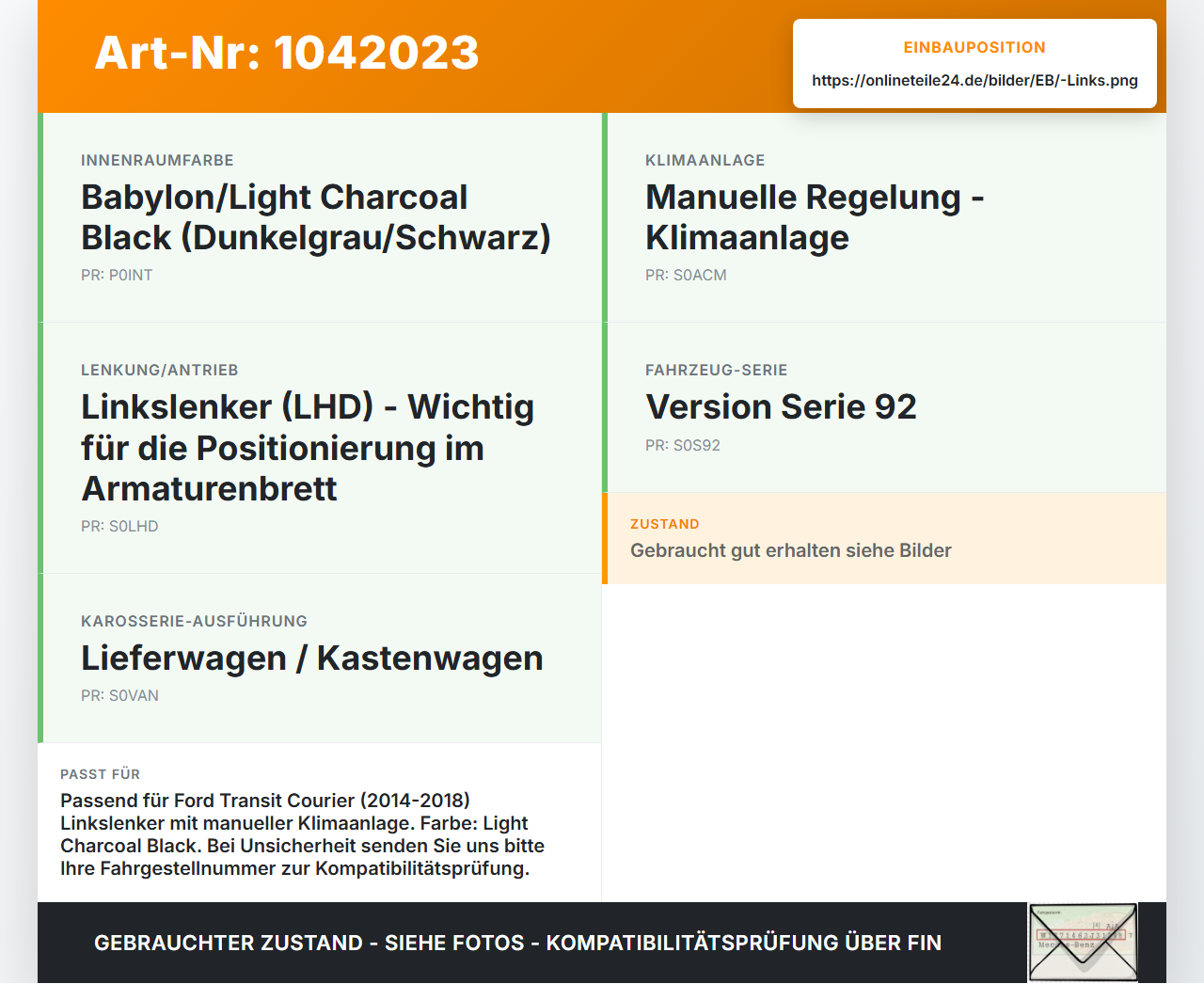 Ford Transit Courier 14-18 Luftdusche Luftdüse Mitte Links Ford Transit Courier 14-18 04.07.2014 ET76-A245A22-AC... Vorschau 3