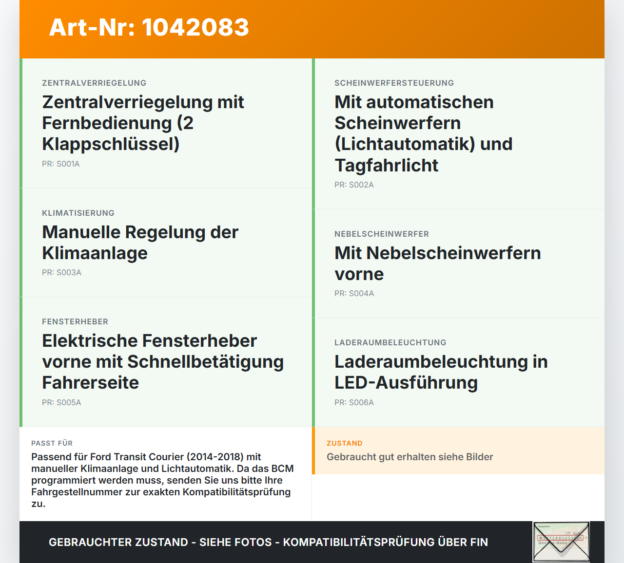 Ford Transit Courier 14-18 BCM Steuergerät Karosserie Bordnetzsteuergerät Ford Transit Courier 14-18 04.07.2014... Vorschau 3