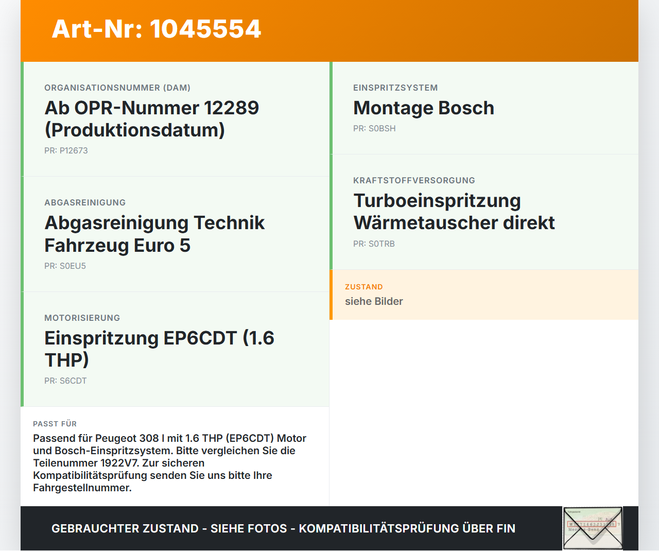 Peugeot 308 I CC 11-15 THP 1,6 115KW Luftdruck MAP Sensor Peugeot 308 I CC 11-15 20.04.2012 1922V7 0261230252... Vorschau 3