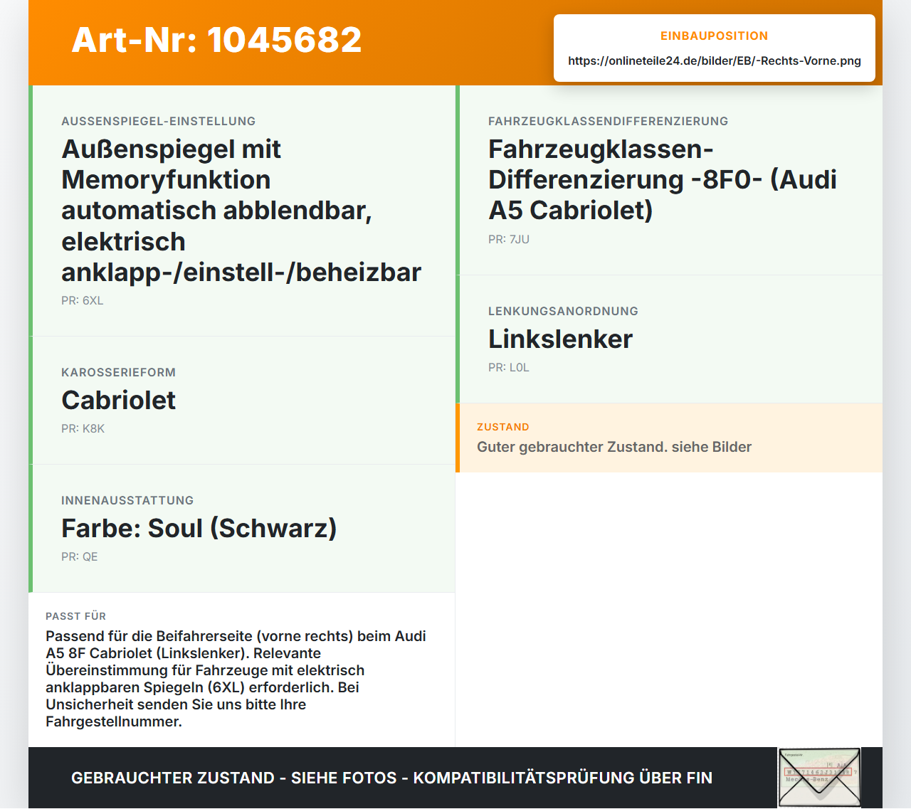Audi A5 8F Cabrio 09-12 Cabrio Fensterheberschalter Schalter Rechts Vorne Audi A5 8F Cabrio 09-12 25.08.2011... Vorschau 3