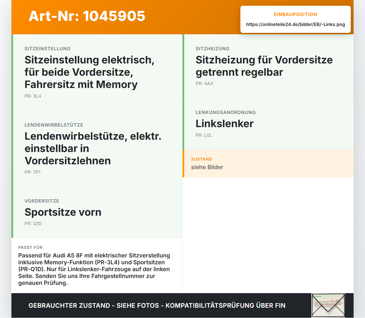 Audi A5 8F Cabrio 09-12 Schalter Links für Sitzverstellung Audi A5 8F Cabrio 09-12 25.08.2011 03465330 8K0959747A... Vorschau 3