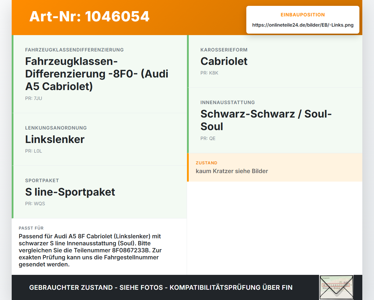 Audi A5 8F Cabrio 09-12 Cabrio Verkleidung für A-Säule Links innen Audi A5 8F Cabrio 09-12 25.08.2011 8F0867233B... Vorschau 3