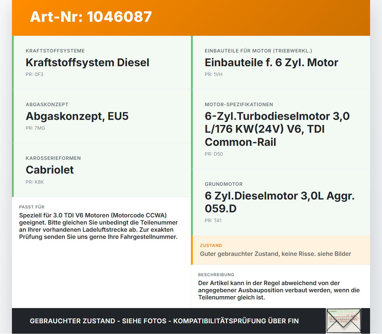 Audi A5 8F Cabrio 09-12 TDI 3,0 176KW Ansaugrohr Ladeluftschlauch Luftschlauch Pos.3 Audi A5 8F Cabrio 09-12... Vorschau 3