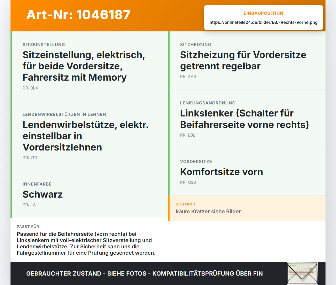 Skoda Superb 3T4 08-13 Schalter Sitzverstellung Sitzschalter Vorne Rechts Skoda Superb 3T4 08-13 20.06.2008... Vorschau 3