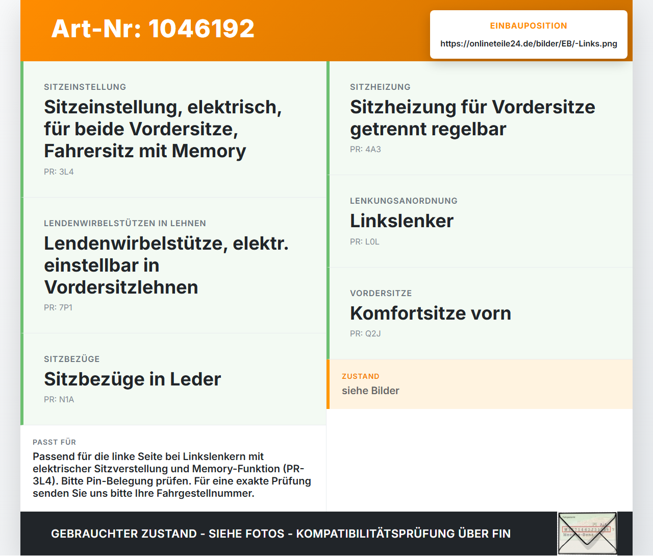 Skoda Superb 3T4 08-13 Sitzverstellung Schalter Links Skoda Superb 3T4 08-13 20.06.2008 1Z0959777 1Z09597774PK... Vorschau 3