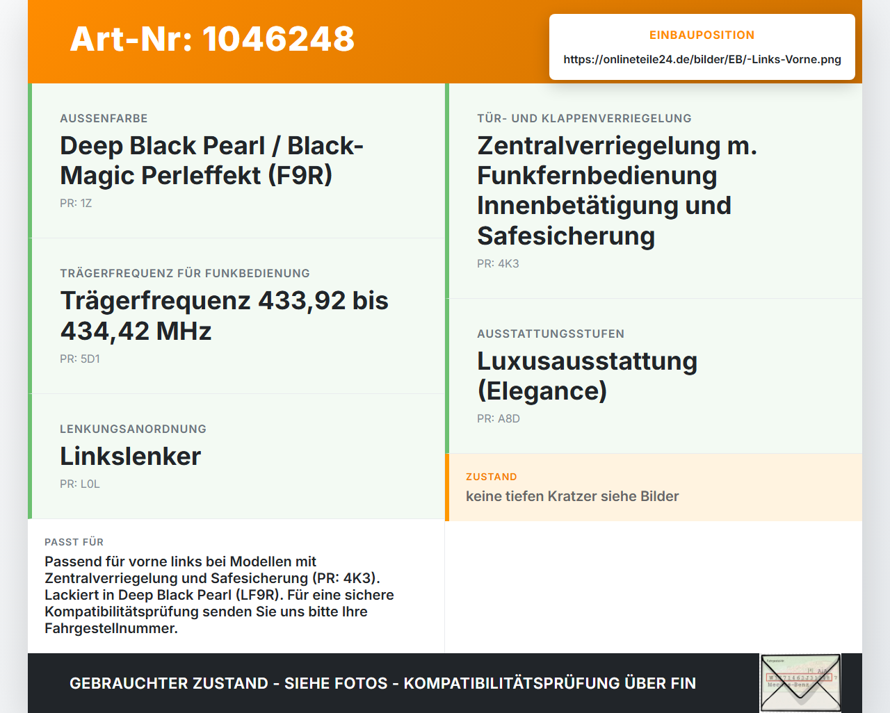 Skoda Superb 3T4 08-13 Lim Türgriff Griff aussen Links Vorne LF9R Skoda Superb 3T4 08-13 20.06.2008 1K8837205A gebraucht Vorschau 3