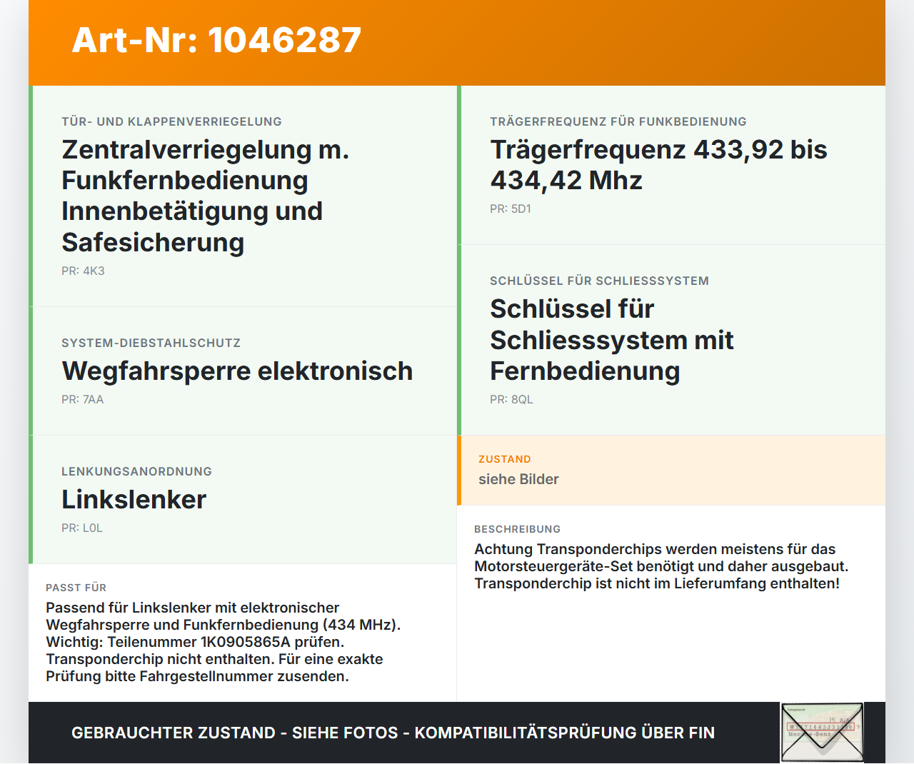 Skoda Superb 3T4 08-13 Lenkradschloss Lenkradriegel Wegfahrsperre Skoda Superb 3T4 08-13 20.06.2008 1K0905865A... Vorschau 3