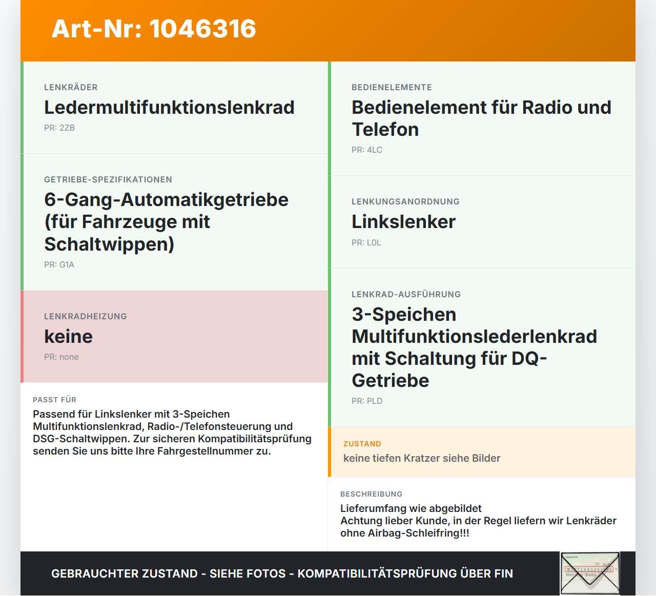 Skoda Superb 3T4 08-13 Lenkrad ohne Airbag Leder Skoda Superb 3T4 08-13 20.06.2008 3T0419091F 3T0419091FE74... Vorschau 3