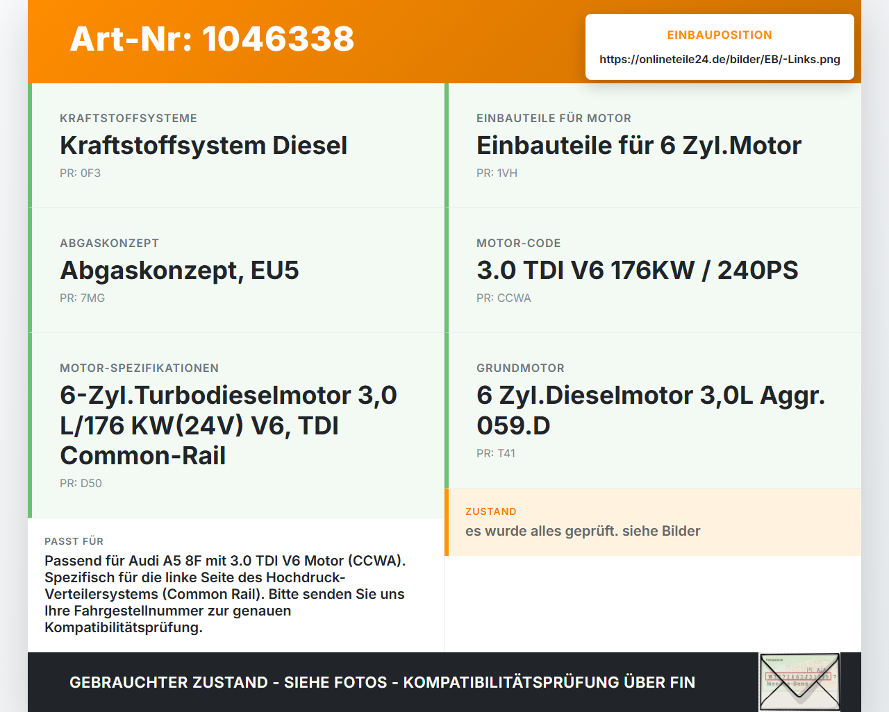 Audi A5 8F Cabrio 09-12 TDI 3,0 176KW Verteilerrohr für Hochdruck Verteiler Links Audi A5 8F Cabrio 09-12... Vorschau 3
