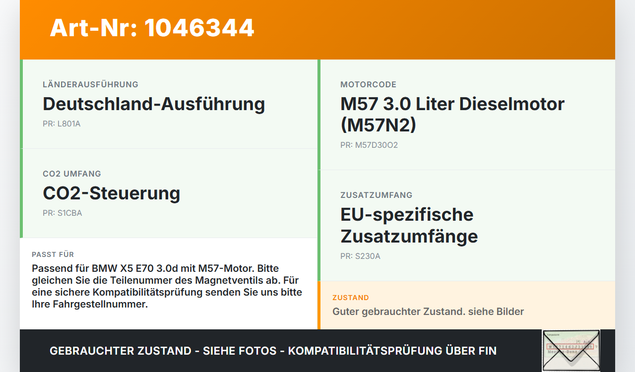 BMW X5 35d E70 06-10 3,0d 173KW Ladedruckbegrenzungsventil Magnetventil BMW X5 35d E70 06-10 16.06.2009 7796634... Vorschau 3
