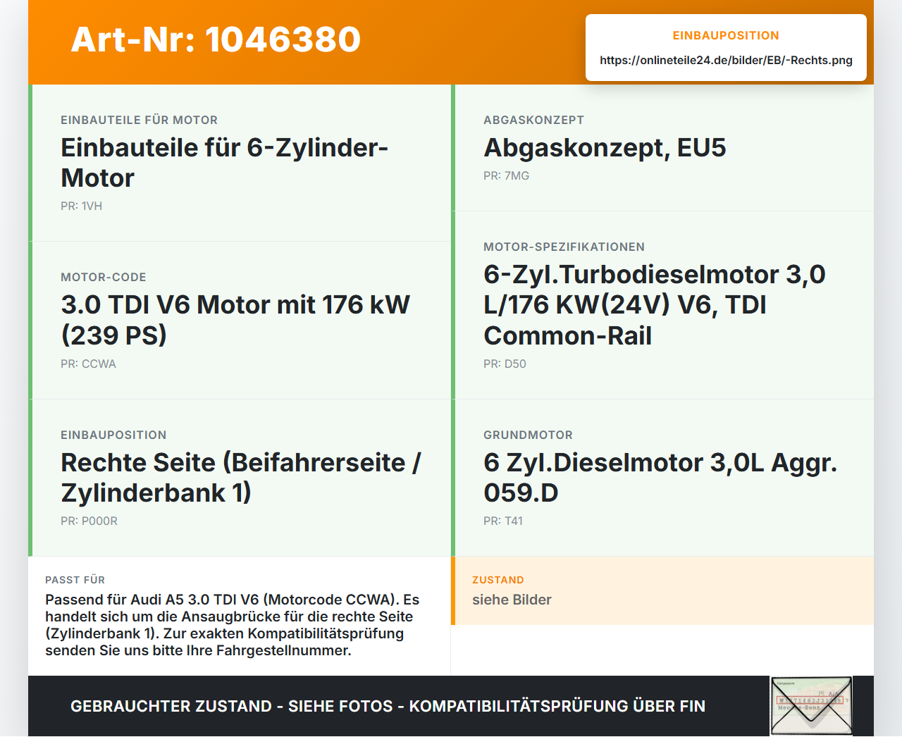 Audi A5 8F Cabrio 09-12 TDI 3,0 176KW CCWA Ansaugbrücke Ansaugkrümmer m. Drallklappen Rechts Audi A5 8F Cabrio... Vorschau 3