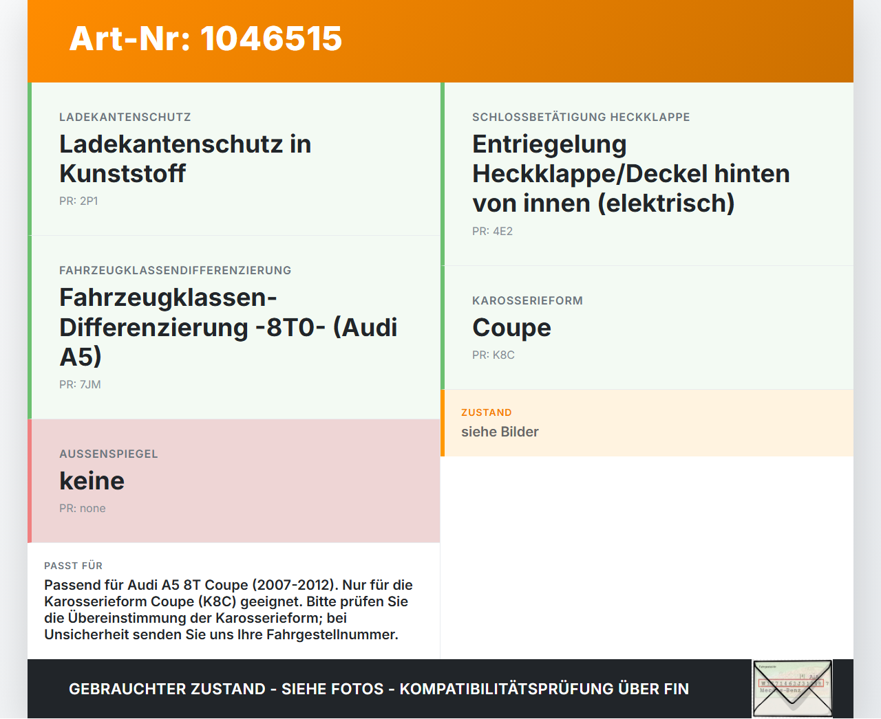 Audi A5 8T S-Line 07-12 Coupe Dichtung Rahmen für Heckklappe Kofferraum Audi A5 8T S-Line 07-12 24.06.2009... Vorschau 3