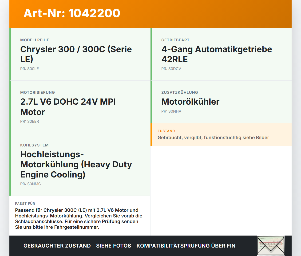 Chrysler 300C LE 04-07 2,7 142KW Ausgleichsbehälter für Kühlmittel Chrysler 300C LE 04-07 07.08.2007 gebraucht Vorschau 3
