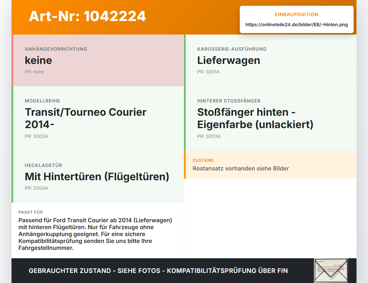 Ford Transit Courier 14-18 Stoßstangenträger Querträger Pralldämpfer Hinten Ford Transit Courier 14-18 04.07.2014... Vorschau 3